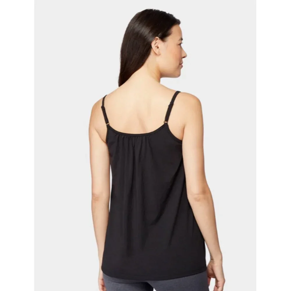 Womens 32 Degrees XXL Black Cool Flowy Bra Camisole with Built-In Bra NWT - Picture 3 of 5